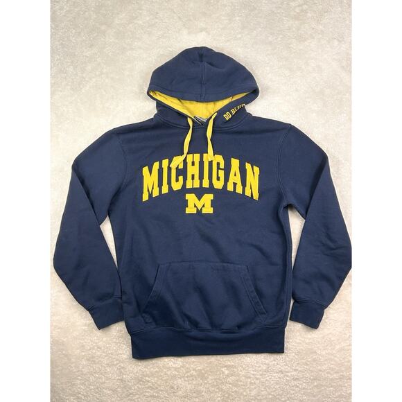 University of Michigan Hoodie Mens S Blue Yellow Stadium Athletics Wolverines - Picture 1 of 7